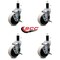 Service Caster 4 Inch Thermoplastic Wheel 1-1/4 Inch Expanding Stem Caster with Brakes, 4PK SCC-EX05S410-TPRS-SLB-114-4 - alternate 2